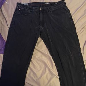 black straight leg jeans